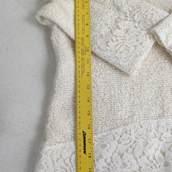 Chicos Jasmine Lace Trim Romantic Pullover Tunic Sweater Size 2 - Picture 15 of 16